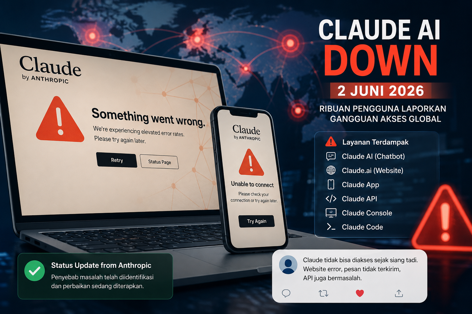claude AI down global